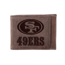 Front Pocket Wallet w/ RFID Blocking, San Francisco 49ers, Brown
