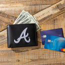 Atlanta Braves Black Bi-Fold Embroidered Wallet w/ RFID Blocking