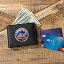 New York Mets Black Bi-Fold Embroidered Wallet w/ RFID Blocking