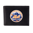 New York Mets Black Bi-Fold Embroidered Wallet w/ RFID Blocking