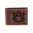 Auburn University, Bi-Fold Wallet, Brown, CH, 100% Genuine Leather