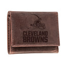 Cleveland Browns, Tri-Fold Wallet, Brown, CH, 100% Genuine Leather