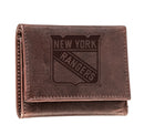 NY Rangers, Tri-Fold Wallet, Brown, CH, 100% Genuine Leather