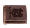 University of North Carolina, Tri-Fold Wallet, Brown, CH, 100% Genuine Leather