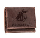 Washington State University, Tri-Fold Wallet, Brown, CH, 100% Genuine Leather