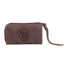 Milwaukee Brewers Wristlet Wallet Brown