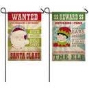 Santa and Elf Wanted Signs Garden Suede Flag