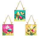 Cottage Garden Suncatcher, Embossed Fairy Garden Glass Suncatcher, CDU