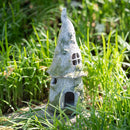 Evergreen Statuary,12" Faux Moss Fairy Cottage Statuary,5.13x5.13x12.38 Inches
