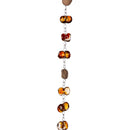 Amber Metal and Glass Rain Chain, 70"H