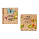 Memorial Butterfly Square Garden Stone, 11"L x 11"H