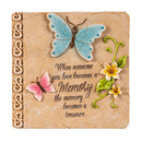 Memorial Butterfly Square Garden Stone, 11"L x 11"H