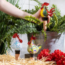 Hillside Pasture Plant Support & Accessories, Art Glass & Terracotta, Rooster Watering Globe, CDU