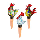 Hillside Pasture Plant Support & Accessories, Art Glass & Terracotta, Rooster Watering Globe, CDU