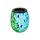Blue Coastal Planter, Glass Planter with Plastic Self-Watering Top, CDU