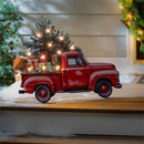 Holly Homestead LED Metal Porch Leaner, Metal, Red Truck, 21" L x 14" H