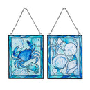 Blue Coastal Indoor Wall Decor, Stained-Glass, Stained Glass Wall Décor, 8" L x 10" H