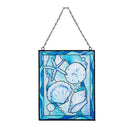 Blue Coastal Indoor Wall Decor, Stained-Glass, Stained Glass Wall Décor, 8" L x 10" H