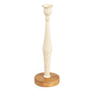 Metal Candlestick Holder with Wood Base, Set of 3