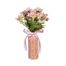 Floral Artificial in Glass Vase with Bow Table decor in CDU, 8"H