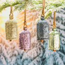 Pearl and Pine Garden Bell, Metal Bell, Metallic Glass, Asst of 4