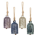 Pearl and Pine Garden Bell, Metal Bell, Metallic Glass, Asst of 4