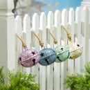 Pearl and Pine Garden Accent, Metal Hanging Decor, Jingle Bell, Asst of 4