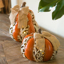 LED Ceramic Table Décor, 2 Asst, Pumpkins
