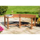 Curved Euclyptus Slat Bench