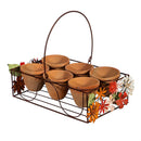 What She Shed Planters, Metal Stand with Terracotta Planters, Floral Decals