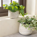 VivaStyle Planters, Metal, Natural Textured Planter, Set of 2