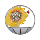 Round Metal Wall Planter with Icon, Sunflower