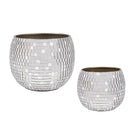Pearl and Pine Planters, Mirror Glass Planters, Nested Set of 2
