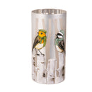 8" LED Hand Painted Lasercut Glass Table Decor with Birds on a Fence design,8tal135