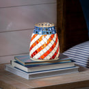 Patriotic Mosaic LED Glass Table Decor, 6"H