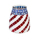 Patriotic Mosaic LED Glass Table Decor, 6"H