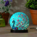 Peacock LED Glass Table Décor, 6.25"H