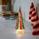 Sugar & Stripes Bright LED Table Decor Candy Striped Tree Plastic, 13.25"H
