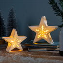 Season to Sparkle LED Table Decor Star with Snowflake Cut Out Ceramic Set
