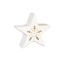 Season to Sparkle LED Table Decor Star with Snowflake Cut Out Ceramic Set