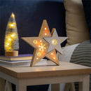 Season to Sparkle LED Table Decor Star Duo Wood Set, 10.5"H