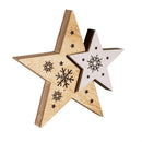 Season to Sparkle LED Table Decor Star Duo Wood Set, 10.5"H