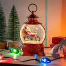 Heartfelt Cheer LED Table Decor Santa on Motorcycle Plastic Water Lantern, 10"H