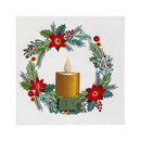 Feels Like The Holidays LED Hanging Décor Wreath with Flickering Light Window Decal, 10"H