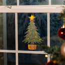 Heartfelt Cheer LED Hanging Décor Christmas Tree with Flickering Light Window Decal, 10.25"H