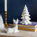 Season to Sparkle LED Table Décor Ceramic Iridescent Tree with Star Cut Outs, Set of 2