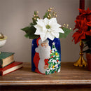 Traditional Santa LED Table Decor PVC Vase with Floating Flickering Candle, 6.5"H