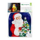 Traditional Santa LED Table Decor PVC Vase with Floating Flickering Candle, 6.5"H