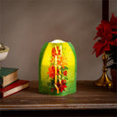 Holiday Poinsettia LED Table Decor PVC Vase with Floating Flickering Candle, 6.5"H