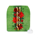 Holiday Poinsettia LED Table Decor PVC Vase with Floating Flickering Candle, 6.5"H